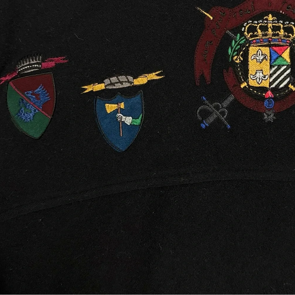 Vintage JC De Castelbajac Leather wool black crest flight bomber jacket men 50